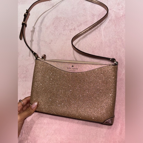 Kate Spade Rose Gold Glitter Crossbody - Picture 1 of 6
